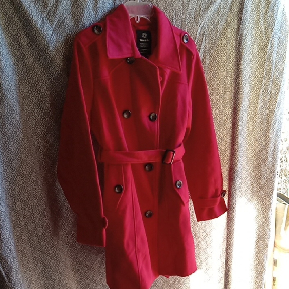 Wantdo womens coat,red,100% polyester, size L